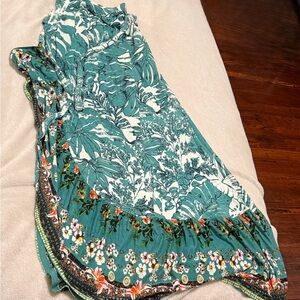 Desigual Teal and White Patterned Skirt